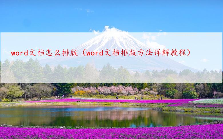 word文档怎么排版（word文档排版方法详解教程）